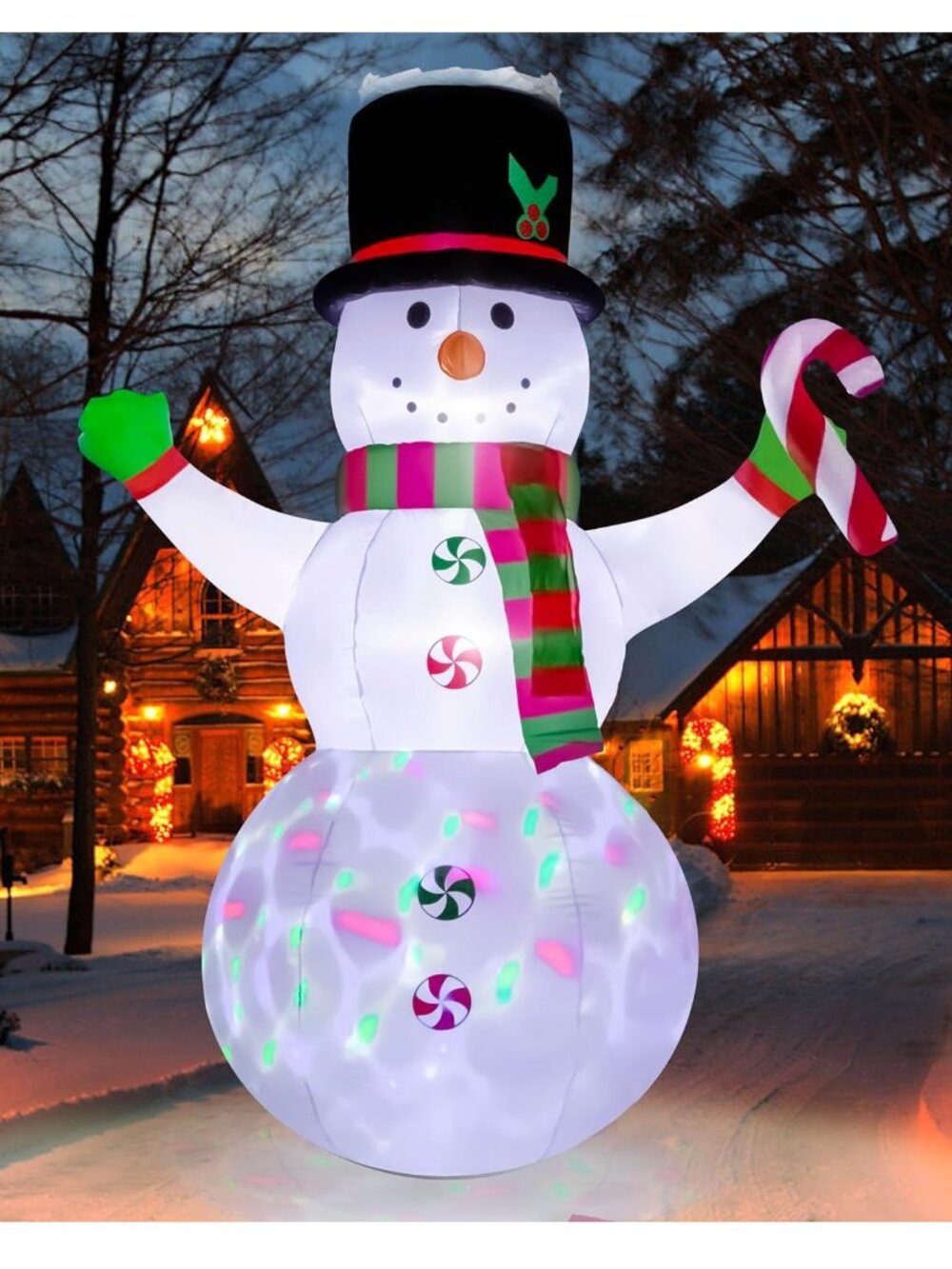 SNOWMAN 8' Tall Inflatable Christmas Deco - NEW NIB